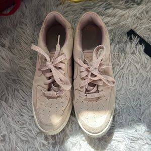light pink nike air force ones suede size 7